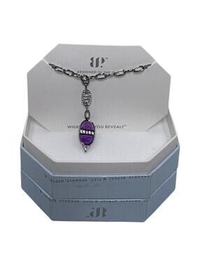 Bomb Party Heavenly Intervention Necklace w/ Lab Created Lavender Ice Crystal